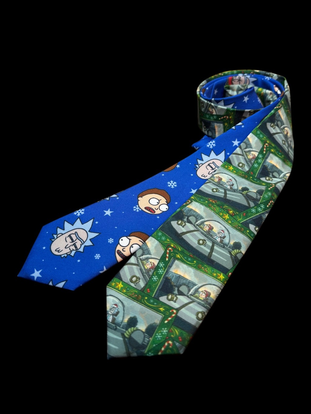 2 Winter Holiday Rick and Morty Adult Swim Neck Ties By Opposuits